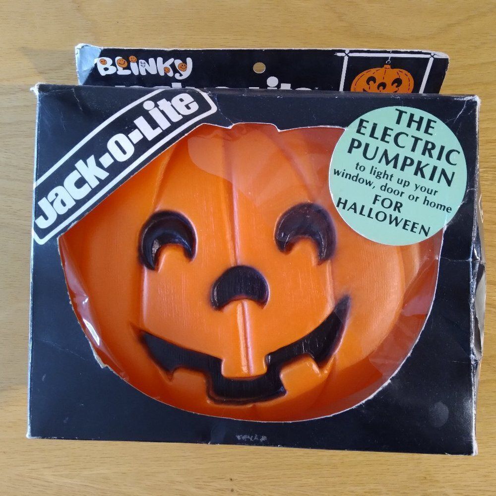 Vintage Blinky Jack-O-Lite Electric Pumpkin Halloween Decoration
